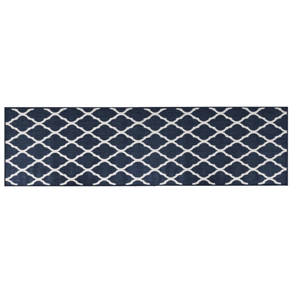 vidaXL Lauko kilimėlis, mėlynos ir baltos spalvos, 80x250cm, dvipusis