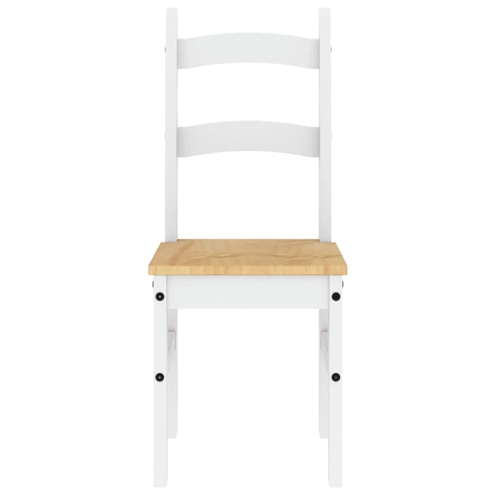 vidaXL Valgomojo kėdės, 2vnt., baltos, 40x46x99cm, pušies masyvas