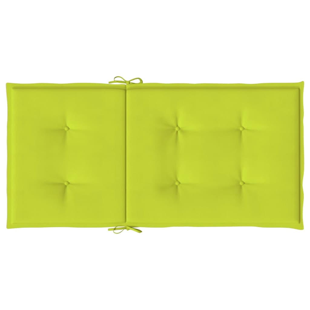 vidaXL Sodo kėdės pagalvėlės, 2vnt., žalios, 100x50x3cm, audinys