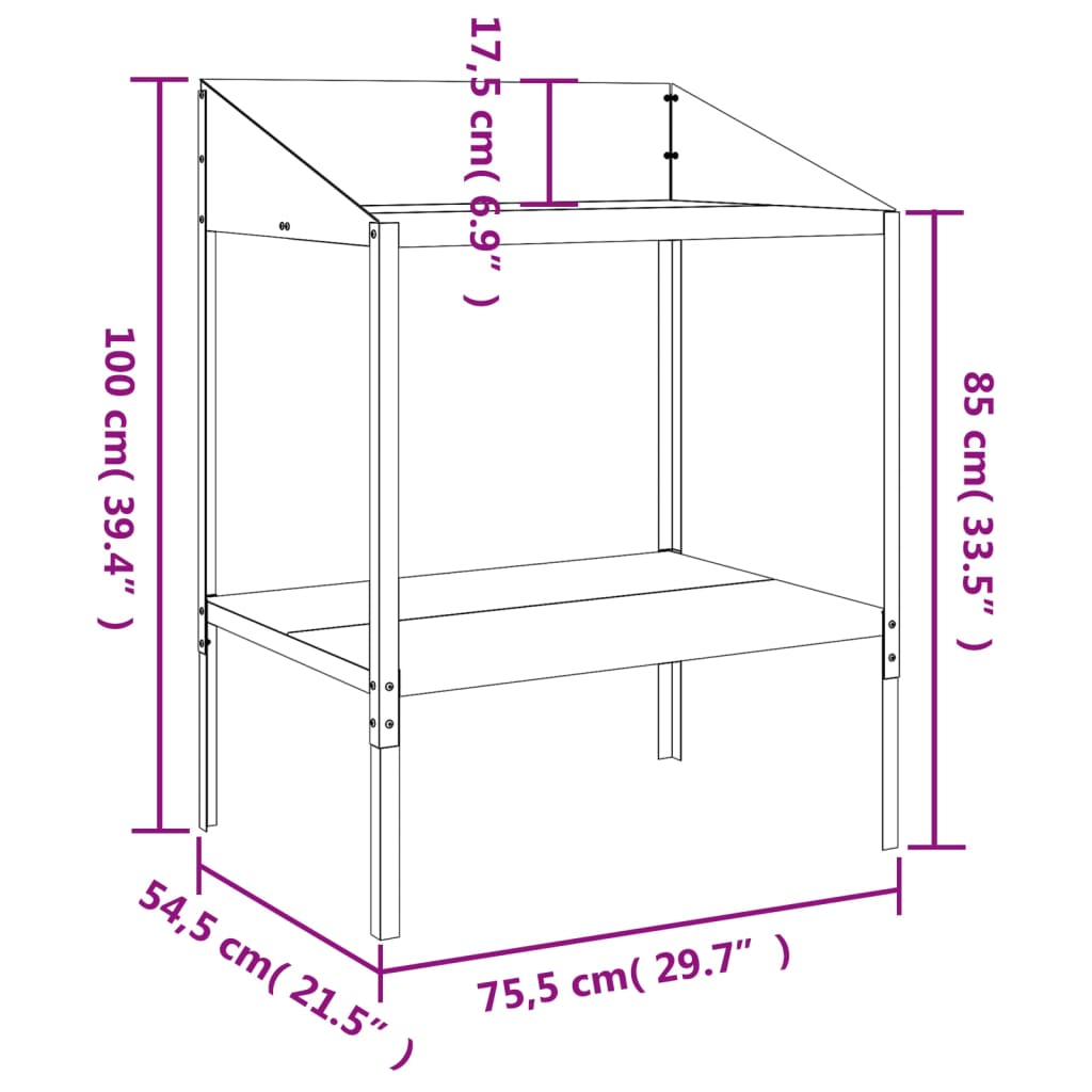 vidaXL Augalų stovas, antracito, 75,5x54,5x100 cm, plienas