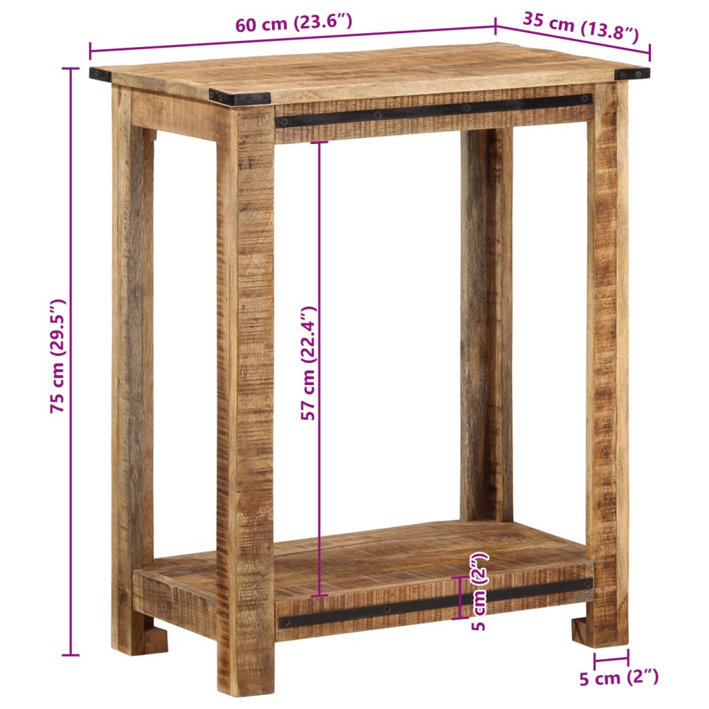 vidaXL Konsolinis staliukas, 60x35x75cm, mango medienos masyvas