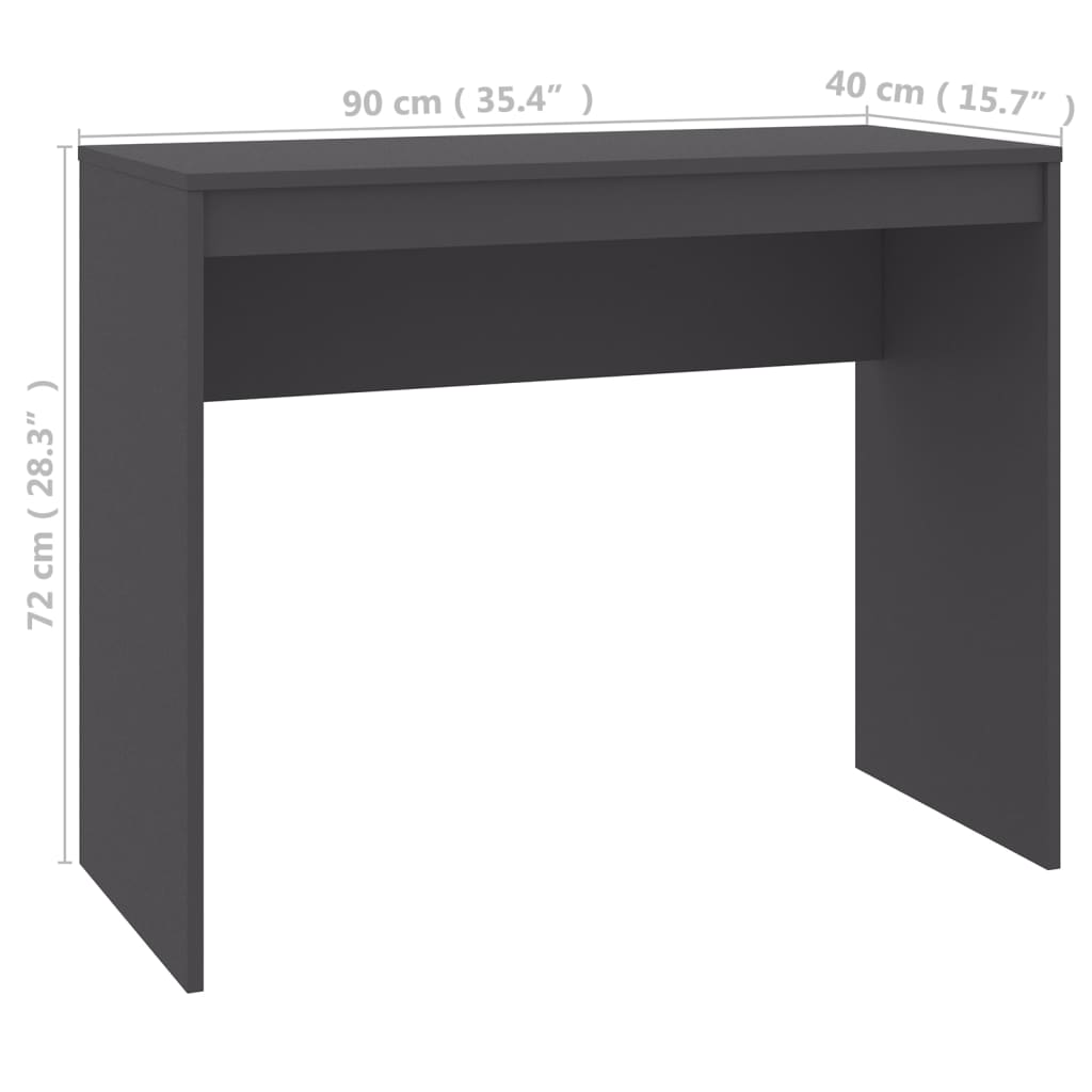 vidaXL Rašomasis stalas, pilkos spalvos, 90x40x72cm, apdirbta mediena