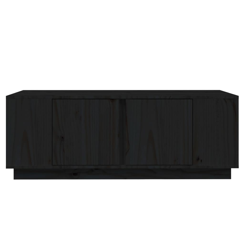 vidaXL Kavos staliukas, juodas, 110x50x40cm, pušies medienos masyvas