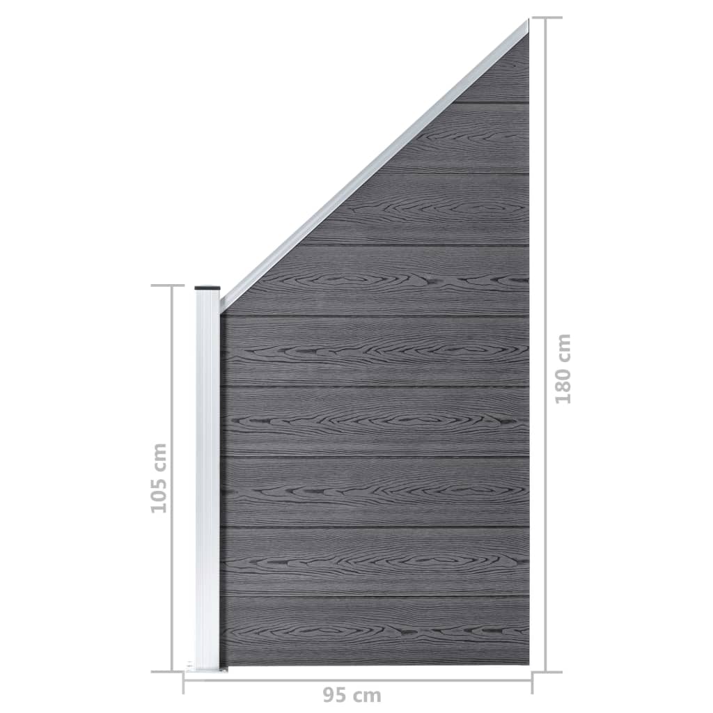 vidaXL Tvoros rinkinys, pilkos spalvos, 965x186cm, WPC