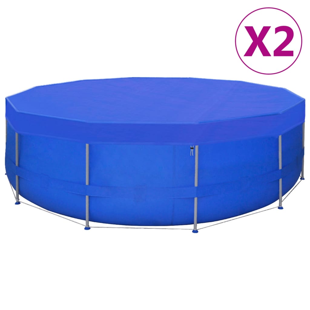 vidaXL Baseino uždangalai, 2vnt., 540cm, PE, 90g/m², apskriti