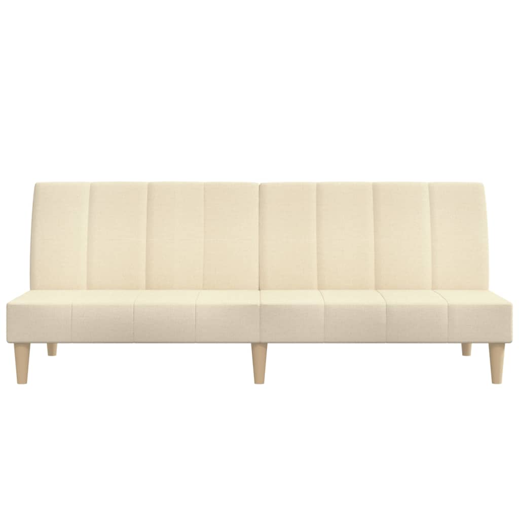 vidaXL Dvivietė sofa-lova, kreminės spalvos, audinys