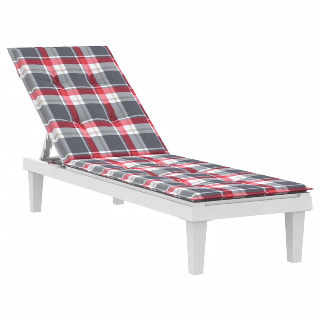 vidaXL Terasos kėdės pagalvėlė, raudona, (75+105)x50x4cm, languota