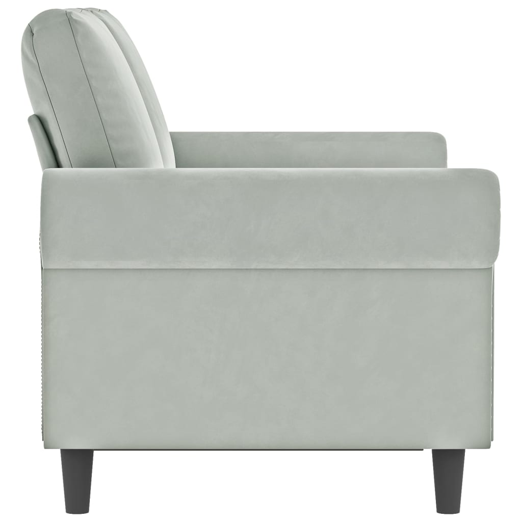 vidaXL Dvivietė sofa, šviesiai pilkos spalvos, 120cm, aksomas