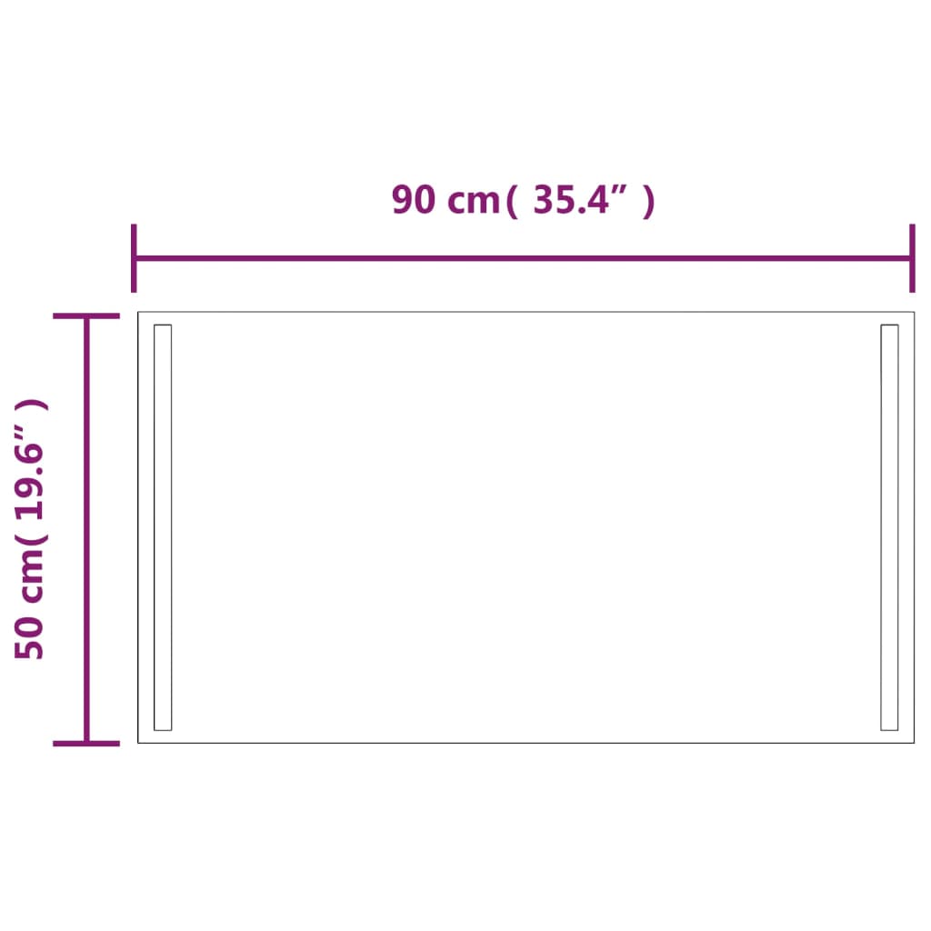 vidaXL Vonios kambario LED veidrodis, 50x90cm