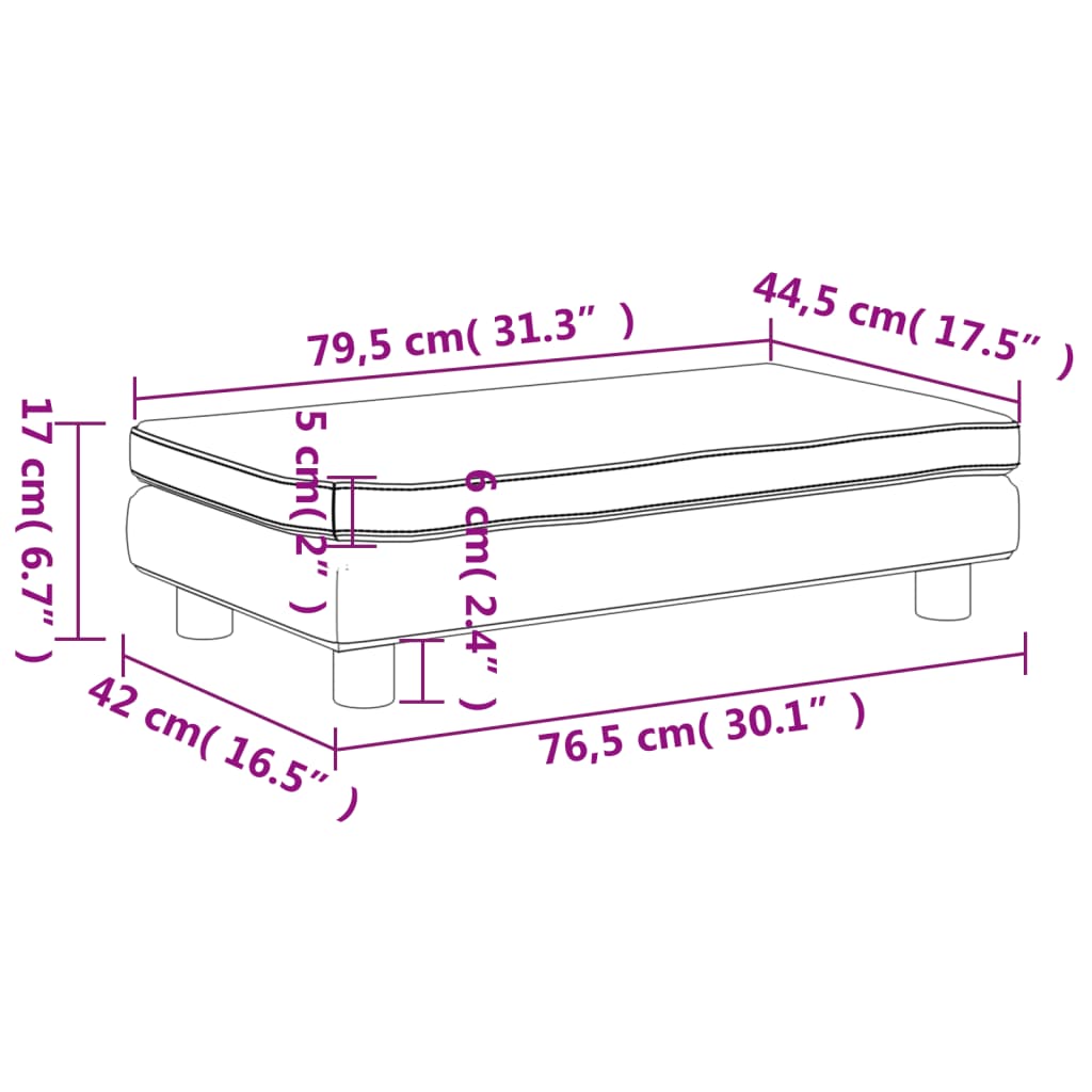 vidaXL Vaikiška sofa su pakoja, ruda, 100x50x30cm, dirbtinė oda