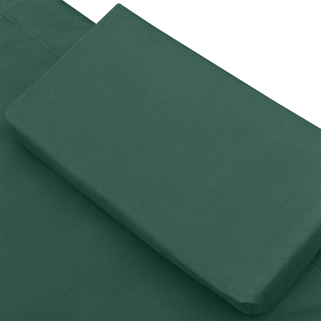 vidaXL Lauko poilsio gultas, žalios spalvos, audinys