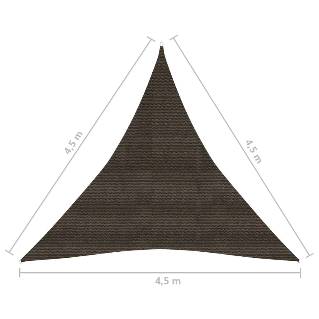 vidaXL Uždanga nuo saulės, rudos spalvos, 4,5x4,5x4,5m, HDPE, 160g/m²