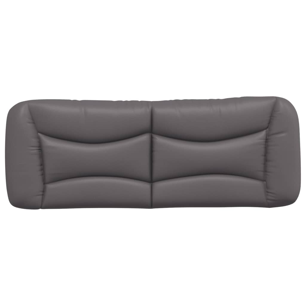 vidaXL Galvūgalio pagalvėlė, pilkos spalvos, 120cm, dirbtinė oda