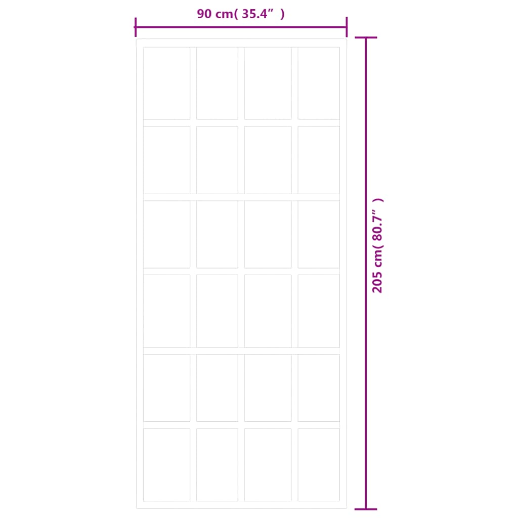 vidaXL Stumdomos durys, juodos, 90x205cm, ESG stiklas ir aliuminis