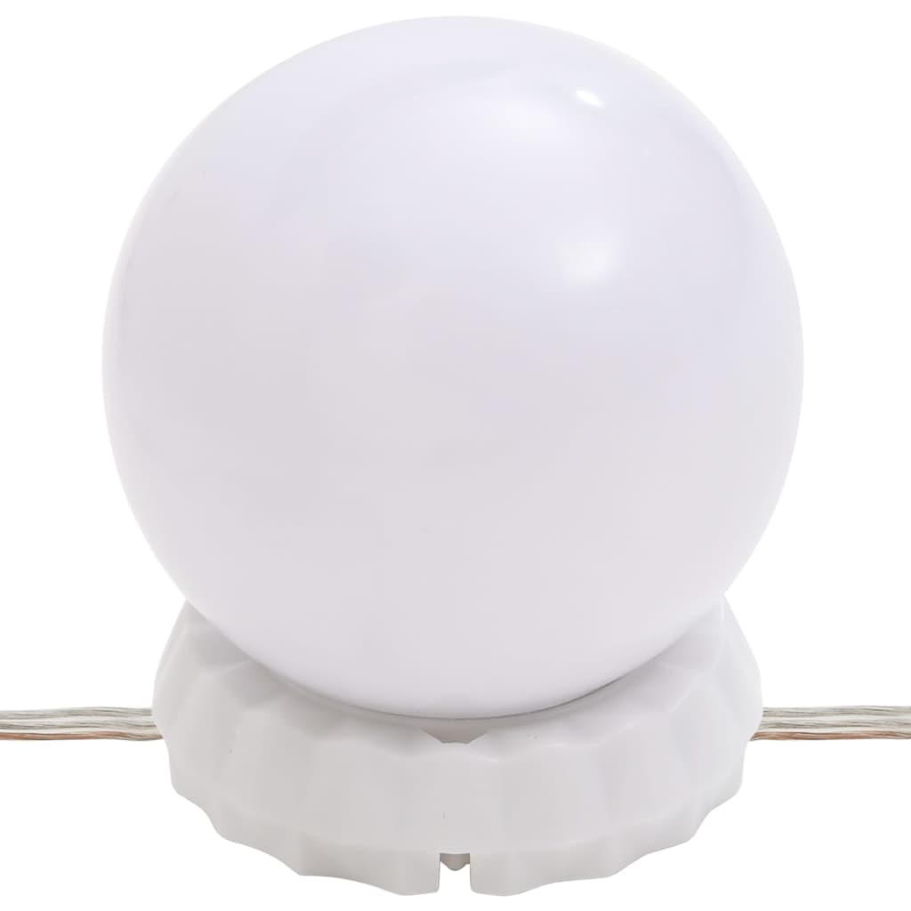 vidaXL Kosmetinis staliukas su LED, baltas, 95x50x133,5cm, pušis