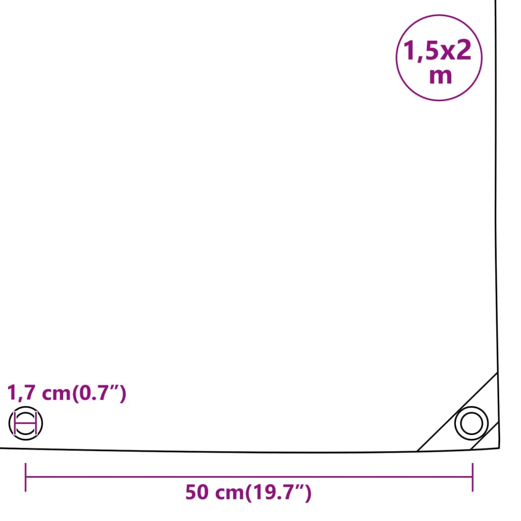 vidaXL Tentas, žalios spalvos, 1,5x2m, 650g/m²