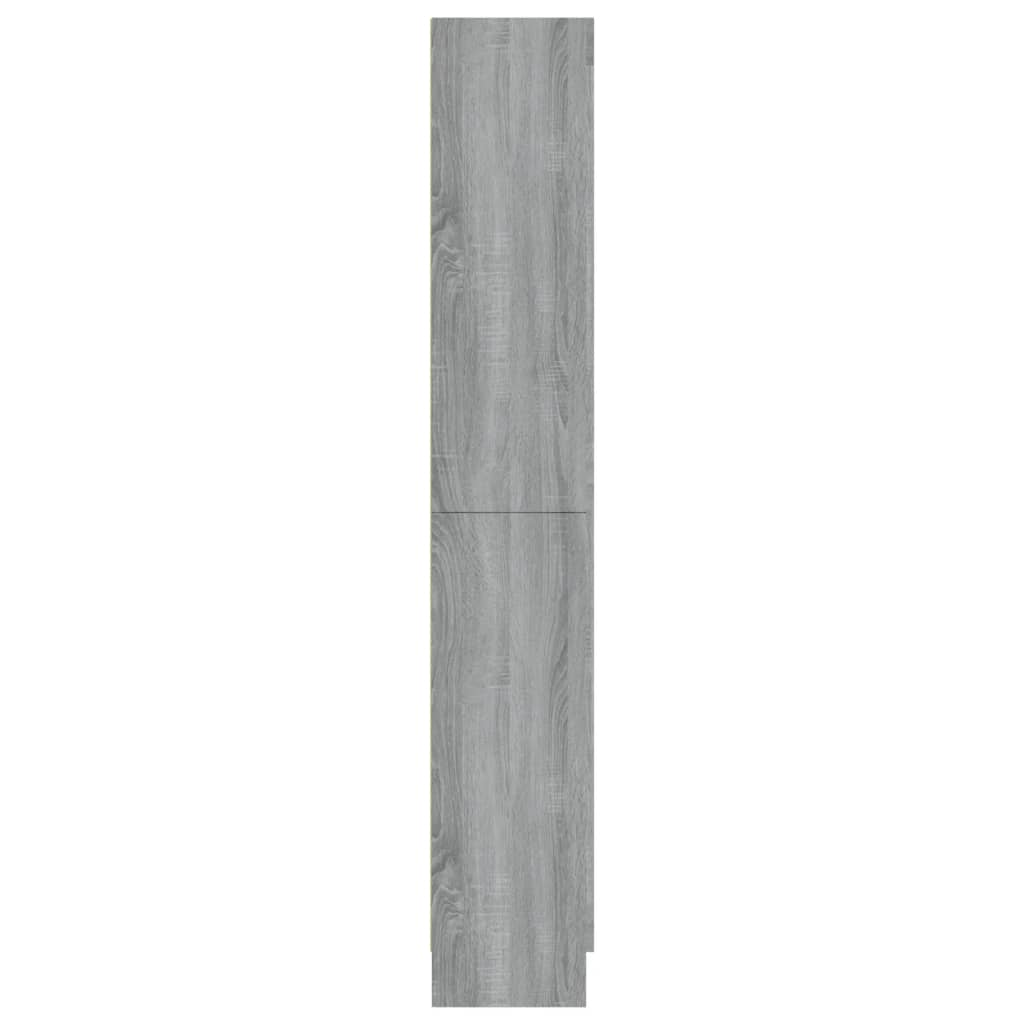vidaXL Vitrininė spintelė, pilka ąžuolo, 82,5x30,5x185,5cm, mediena