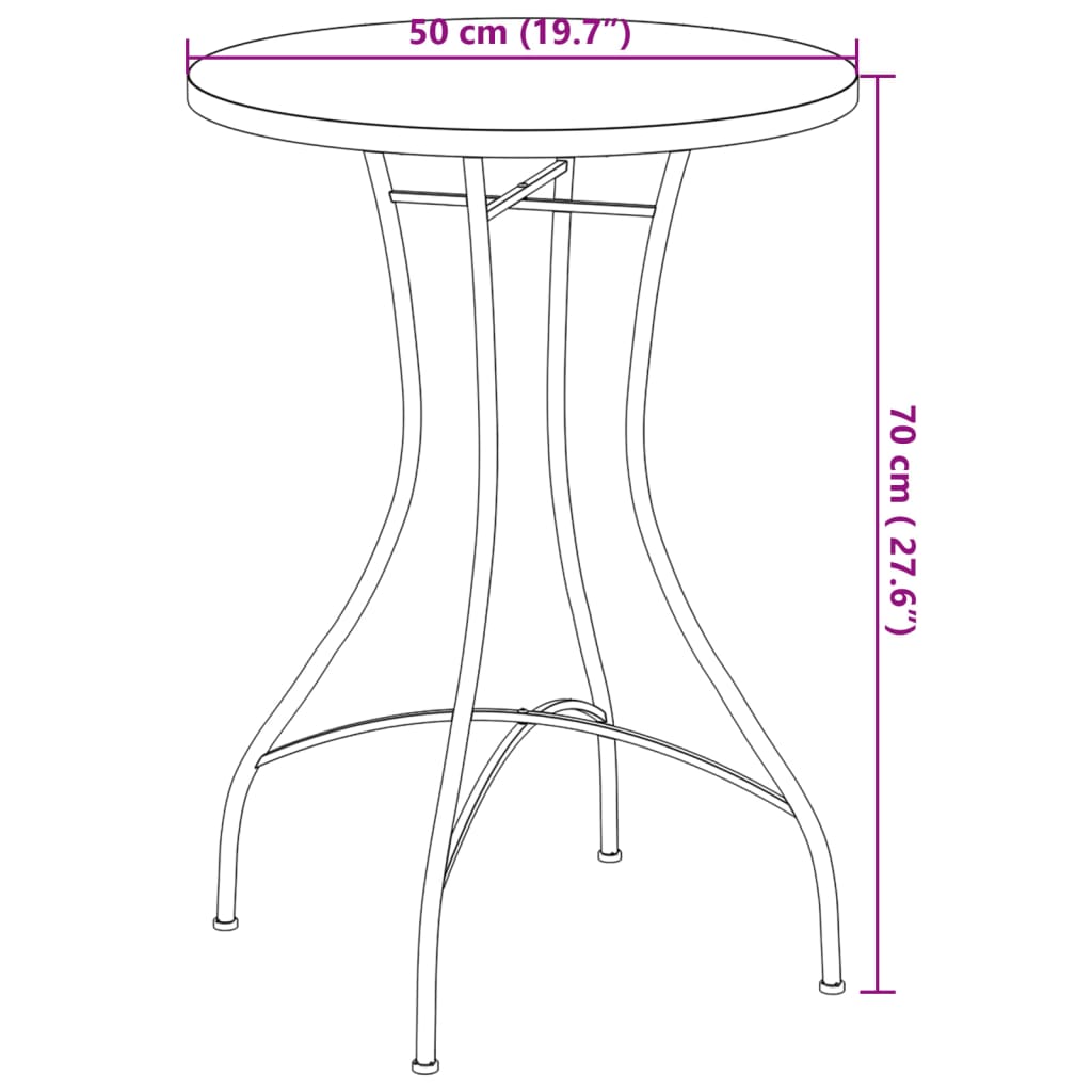 vidaXL Mozaikinis bistro staliukas, terakota/baltas, 50x70cm, keramika