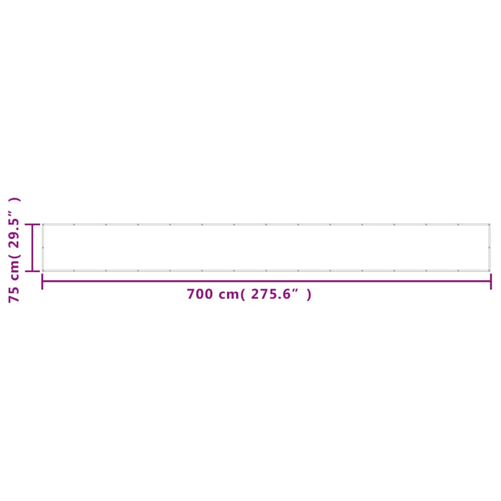 vidaXL Balkono pertvara, juoda, 75x700cm, 100% oksfordo poliesteris