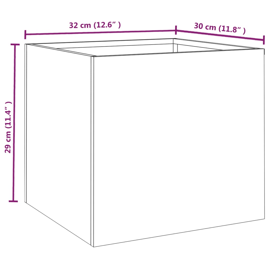 vidaXL Loveliai, 2vnt., 32x30x29cm, Corten plienas