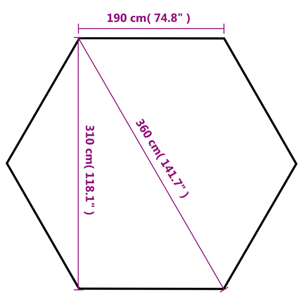 vidaXL Šešiakampė sulankst. pavėsinė, 6 sienel., tam. mėlyna, 3,6x3,1m