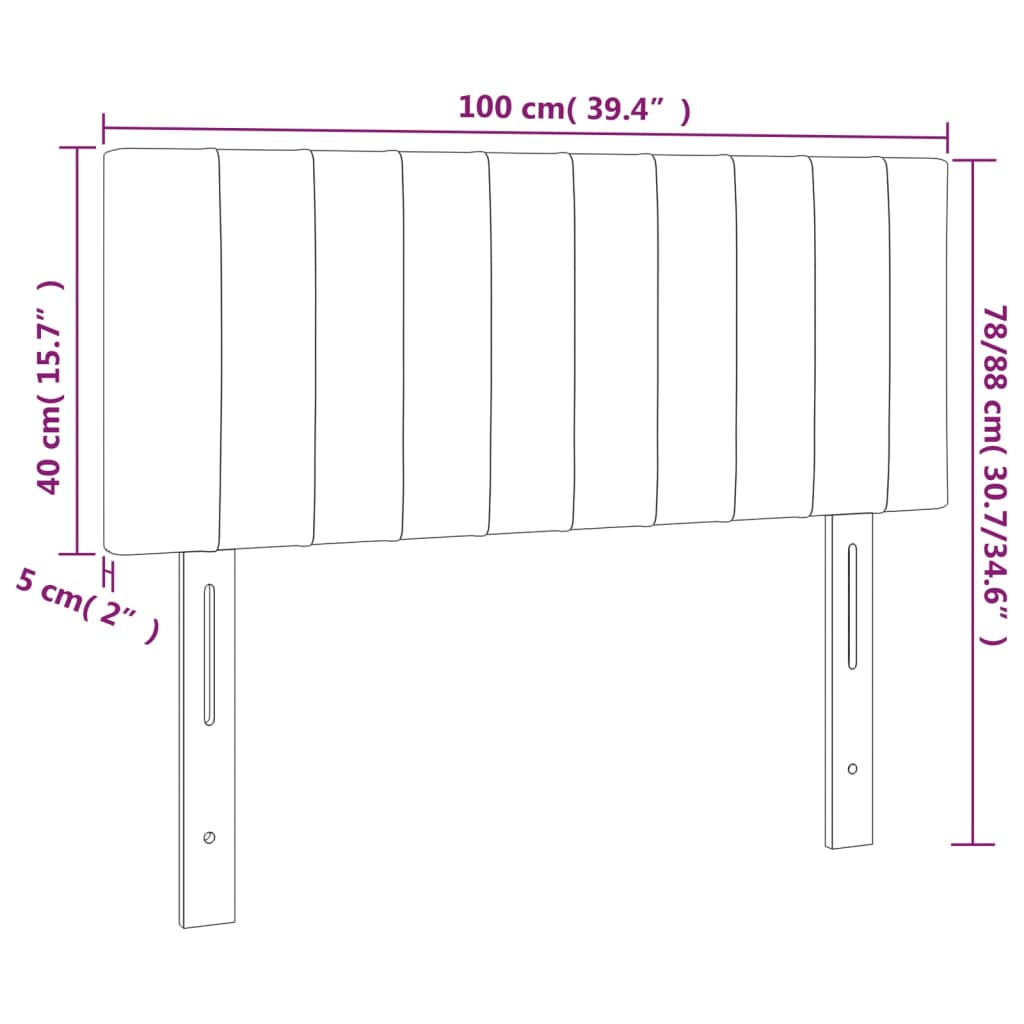 vidaXL Galvūgalis su LED, tamsiai rudos spalvos, 100x5x78/88cm,audinys