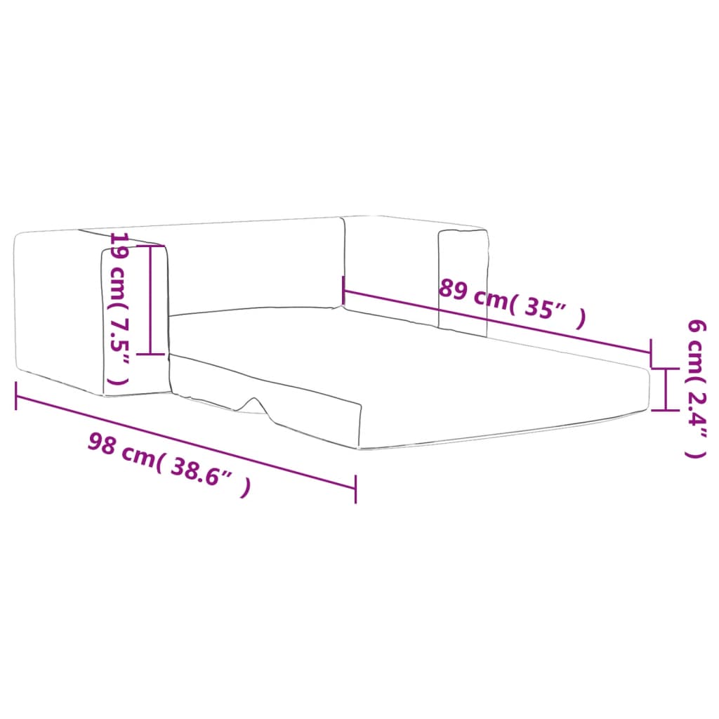 vidaXL Vaikiška dvivietė sofa-lova, šviesiai pilka, minkštas pliušas