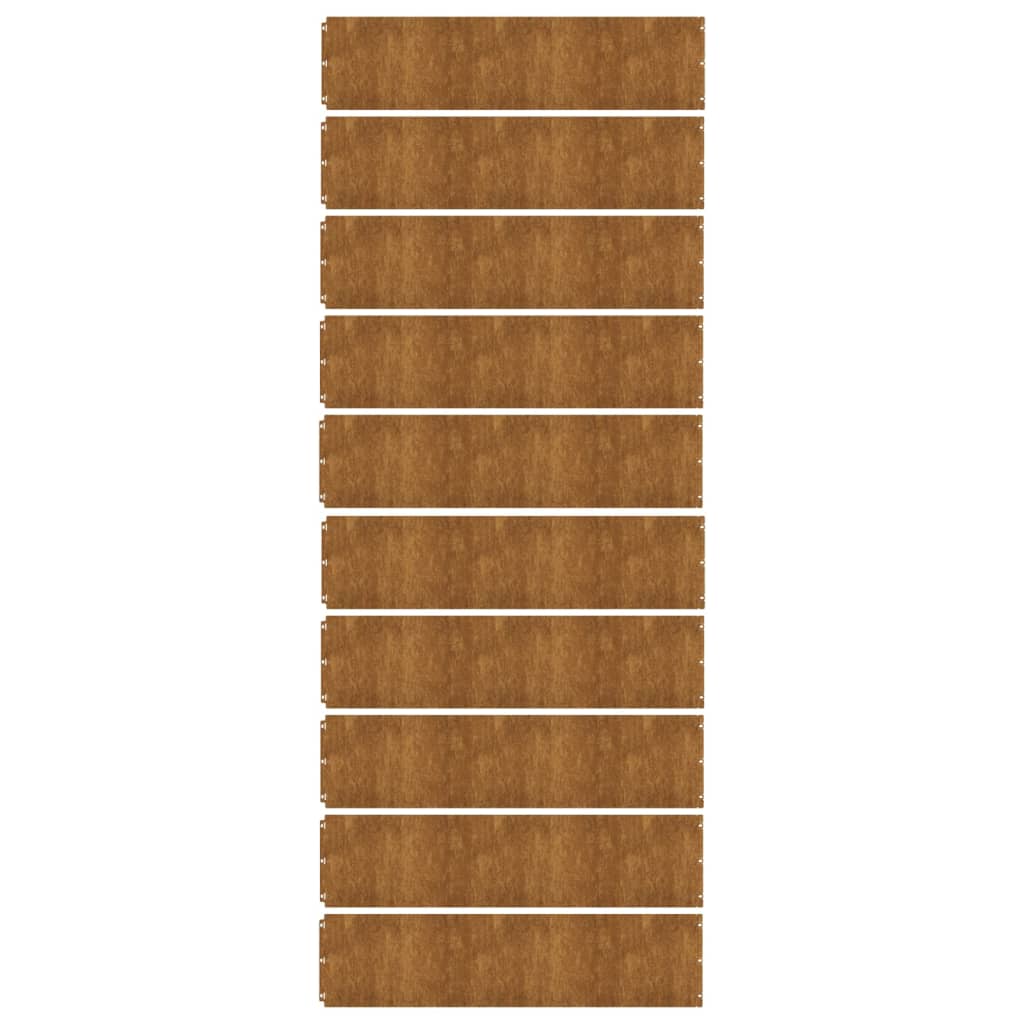 vidaXL Vejos apvadai, 10vnt., 25x103cm, lankstus Corten plienas