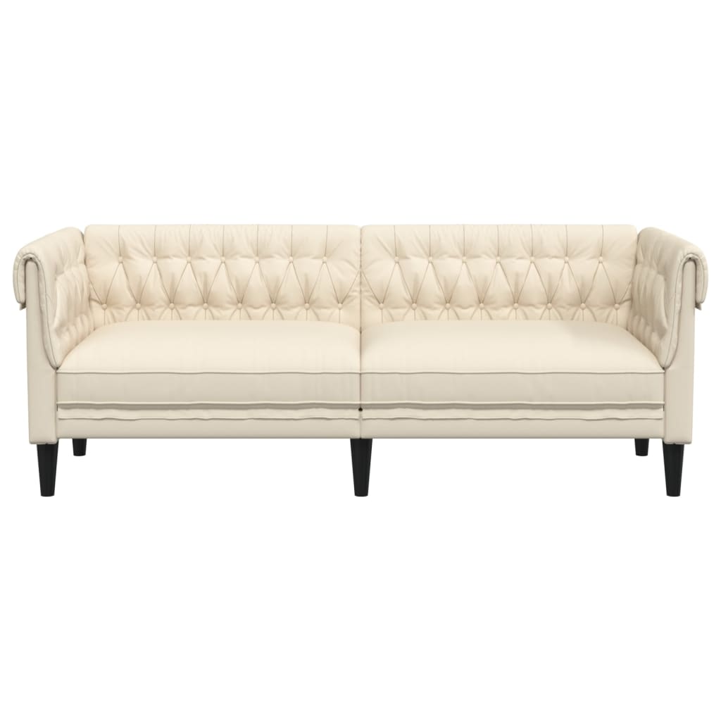 vidaXL Trivietė chesterfield sofa, linas