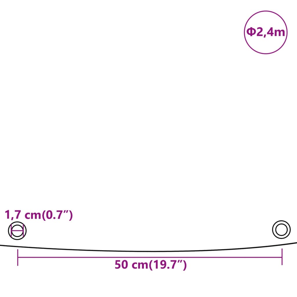 vidaXL Tentas, žalios spalvos, 2,4m skersmens, 650g/m²