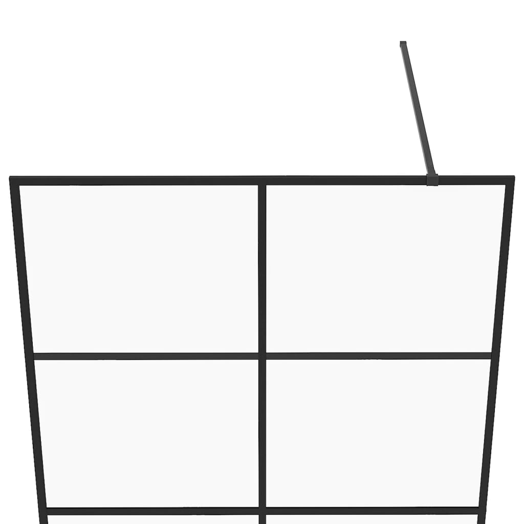 vidaXL Dušo sienelė su skaidriu ESG stiklu, juodos spalvos, 100x195cm