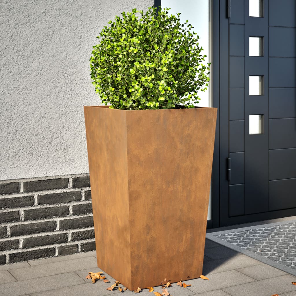 vidaXL Sodo loveliai, 2vnt., 45x45x75cm, corten plienas