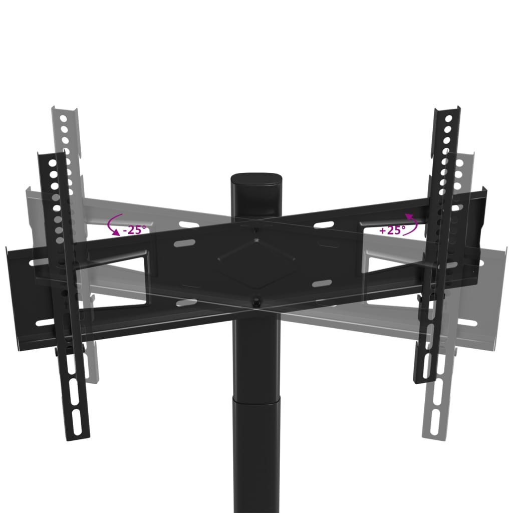 vidaXL Kampinis TV staliukas, 1 aukšto, juodas, 32-65 colių TV