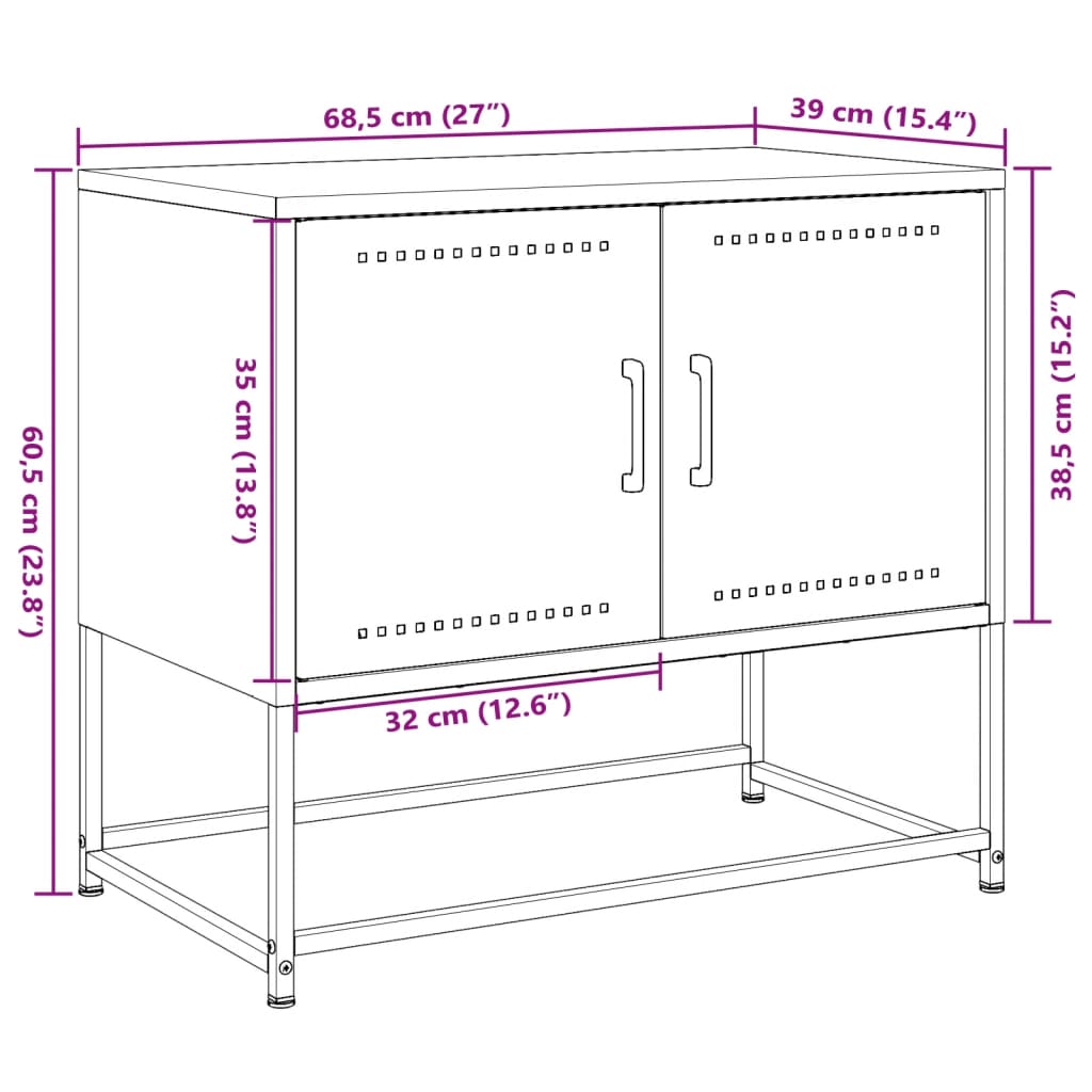 vidaXL Televizoriaus spintelė, antracito, 68,5x39x60,5cm, plienas