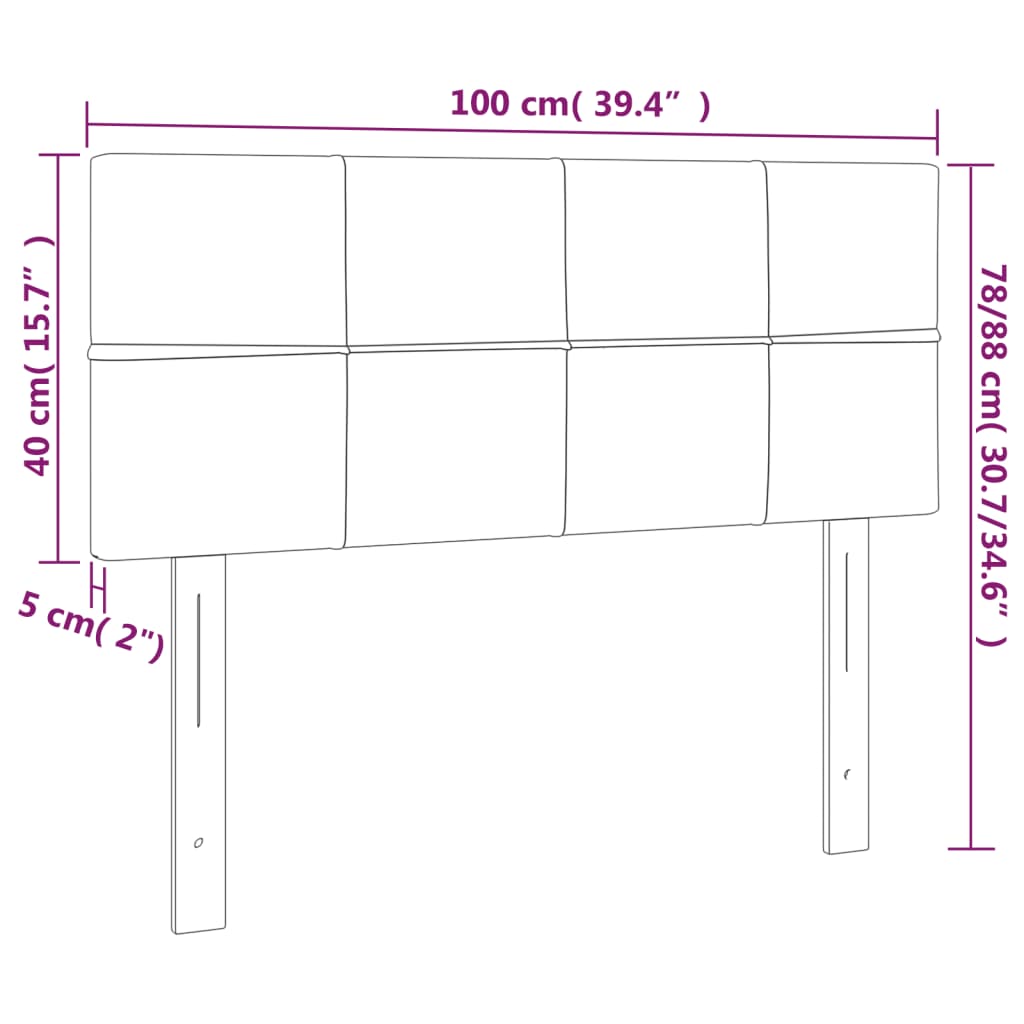 vidaXL Galvūgalis su LED, tamsiai mėlynas, 100x5x78/88cm, aksomas