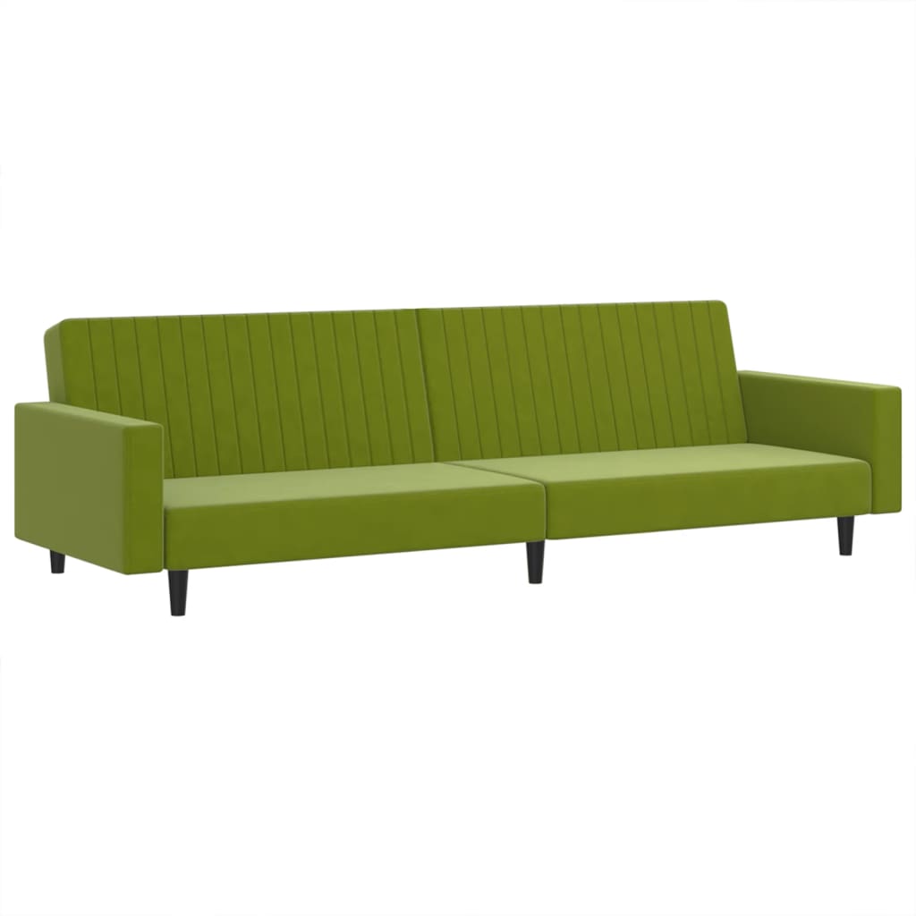 vidaXL Dvivietė sofa-lova, šviesiai žalios spalvos, aksomas