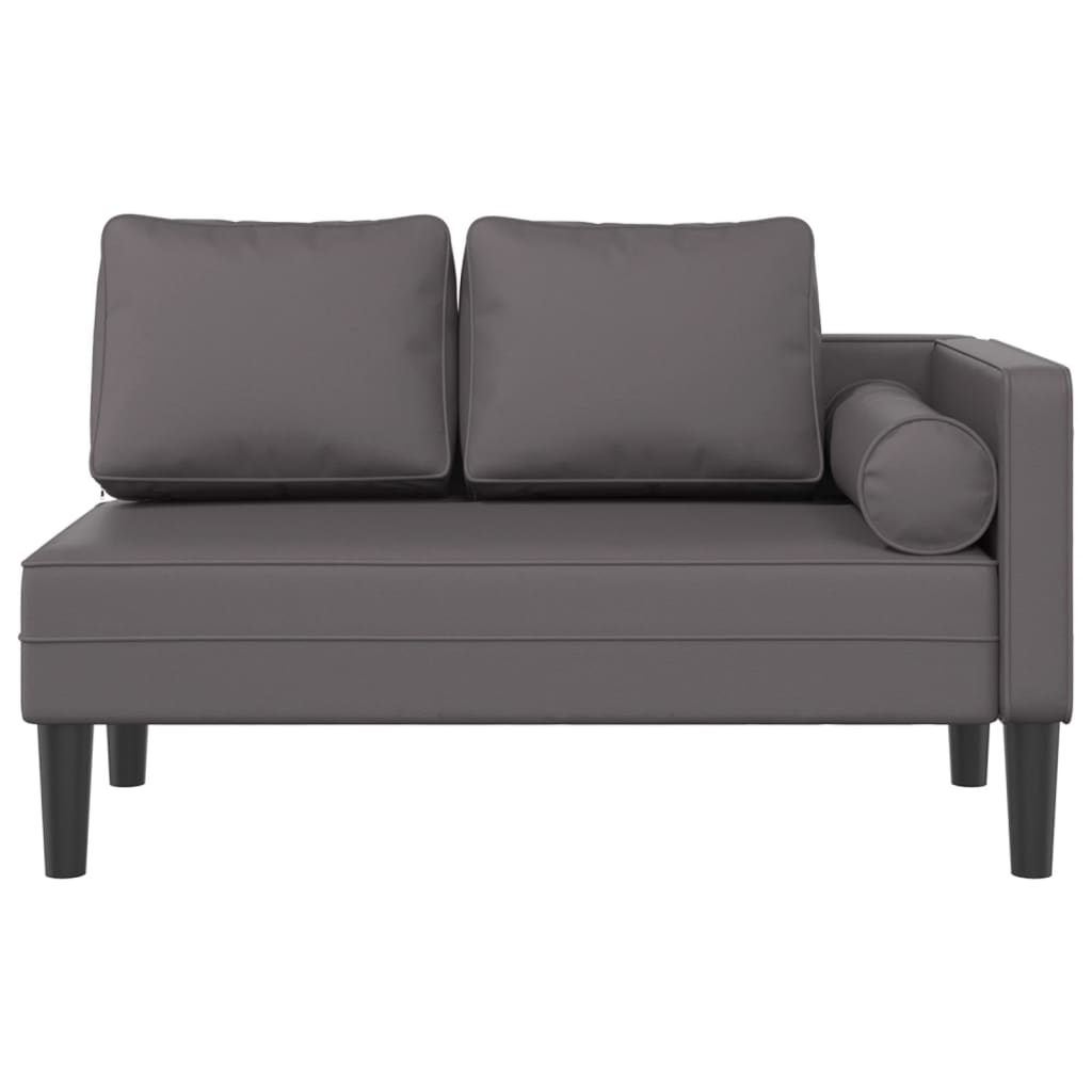 vidaXL Poilsio sofa su pagalvėmis, pilka, dirbtinė oda