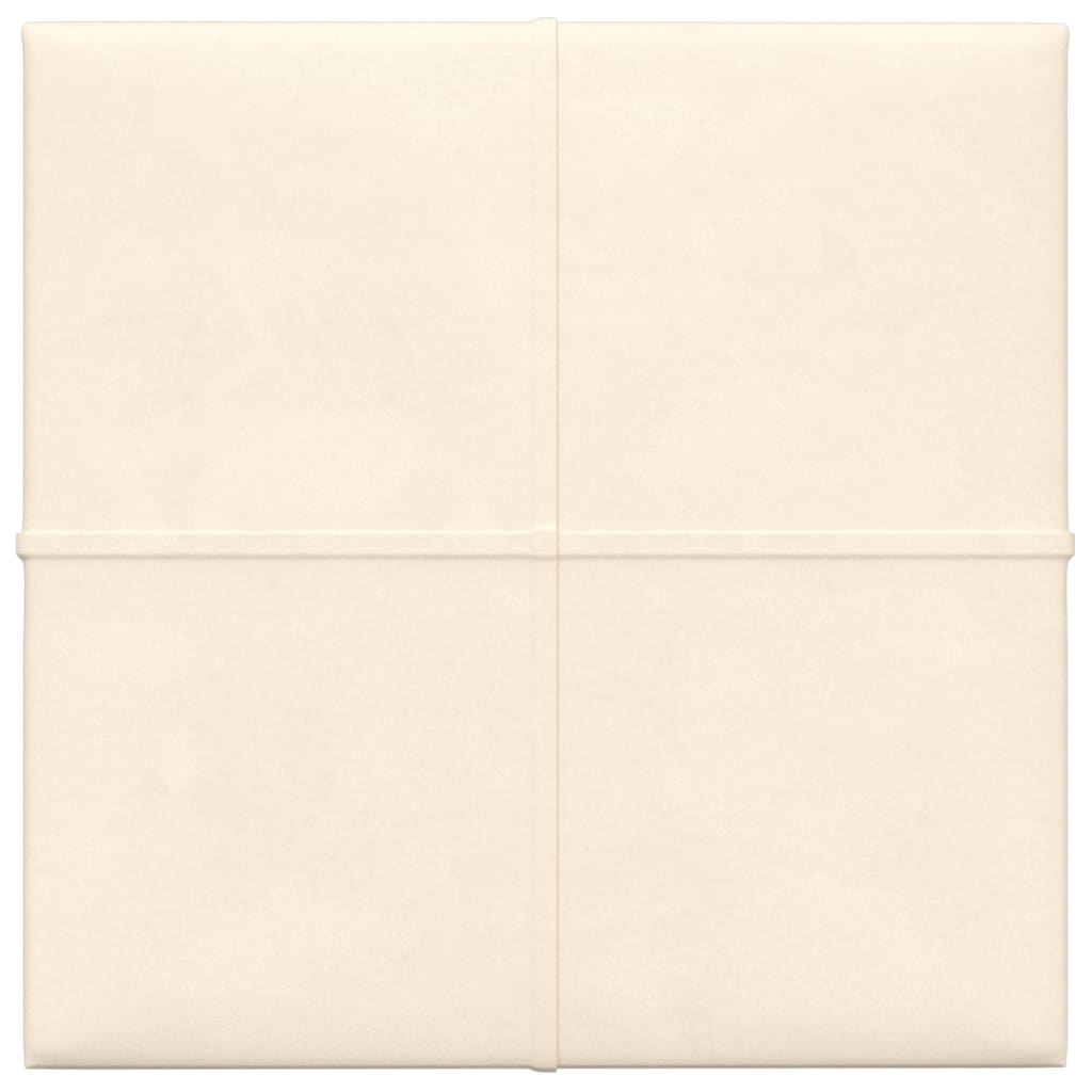 vidaXL Sienų plokštės, 12vnt., kreminės, 30x30cm, aksomas, 1,08m²