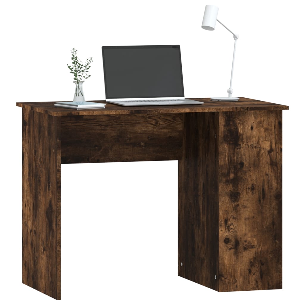 vidaXL Rašomasis stalas, dūminio ąžuolo, 100x55x75cm, apdirbta mediena
