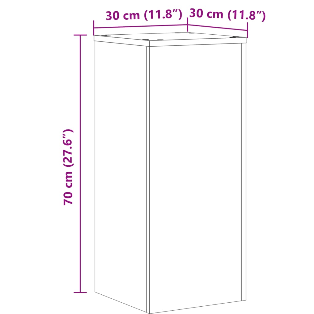 vidaXL Stovai augalams, 2vnt., sendintos medienos, 30x30x70cm, mediena