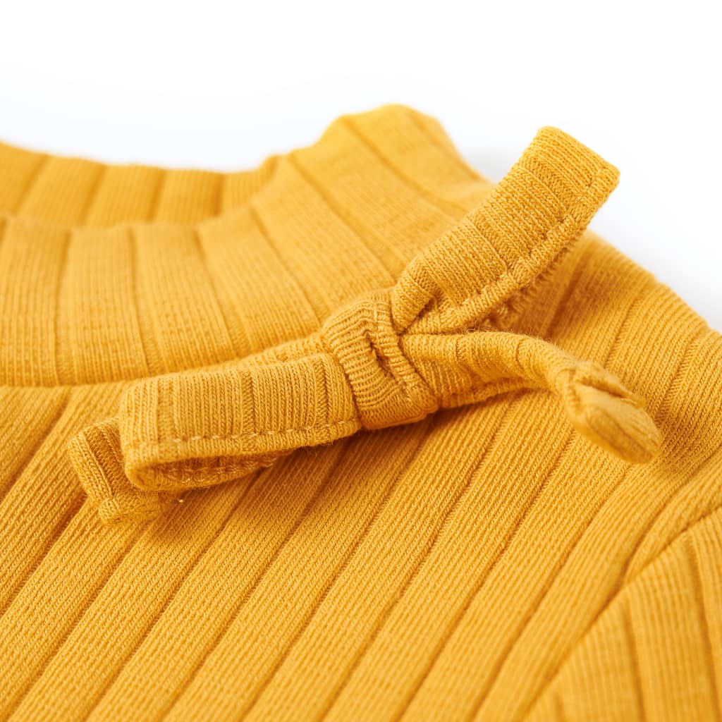 Vaikiški marškinėliai ilgomis rankovėmis, geltonai rudi, 116 dydžio