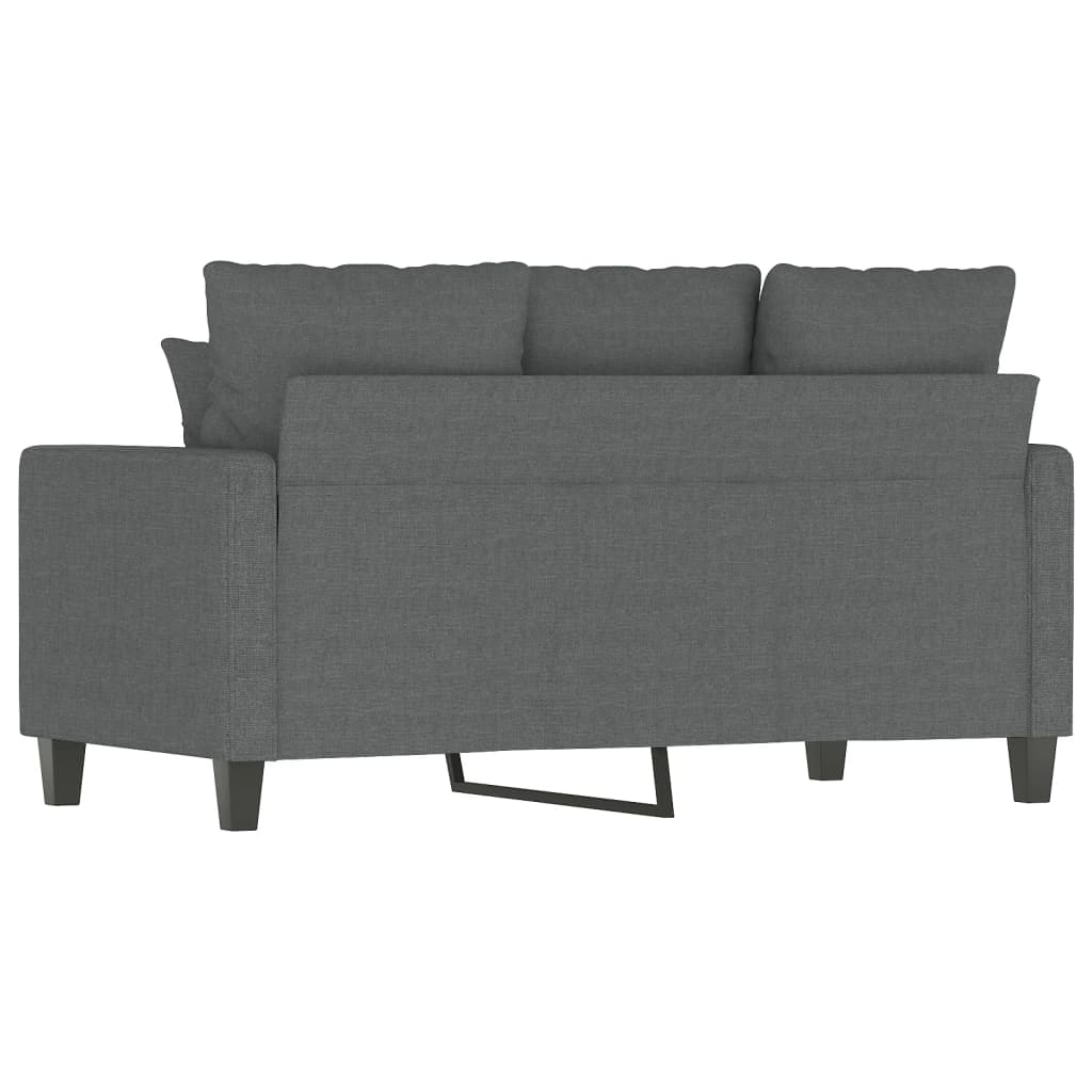 vidaXL Dvivietė sofa, tamsiai pilkos spalvos, 120cm, audinys