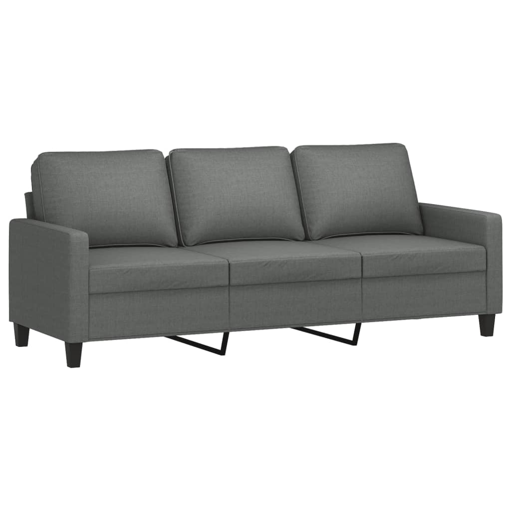 vidaXL Trivietė sofa, tamsiai pilkos spalvos, 180cm, audinys