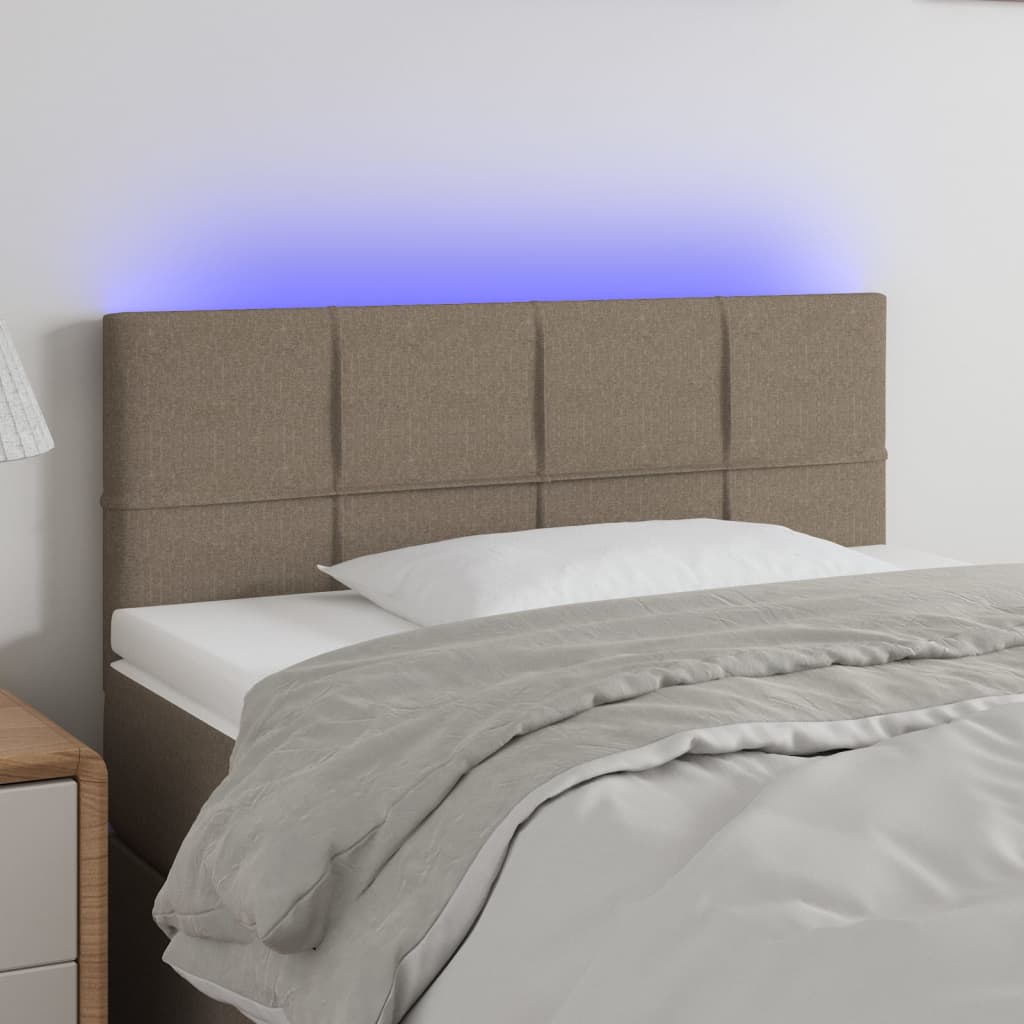 vidaXL Galvūgalis su LED, taupe spalvos, 80x5x78/88cm, audinys