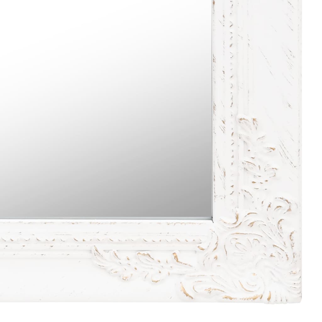 vidaXL Laisvai pastatomas veidrodis, baltos spalvos, 40x180cm