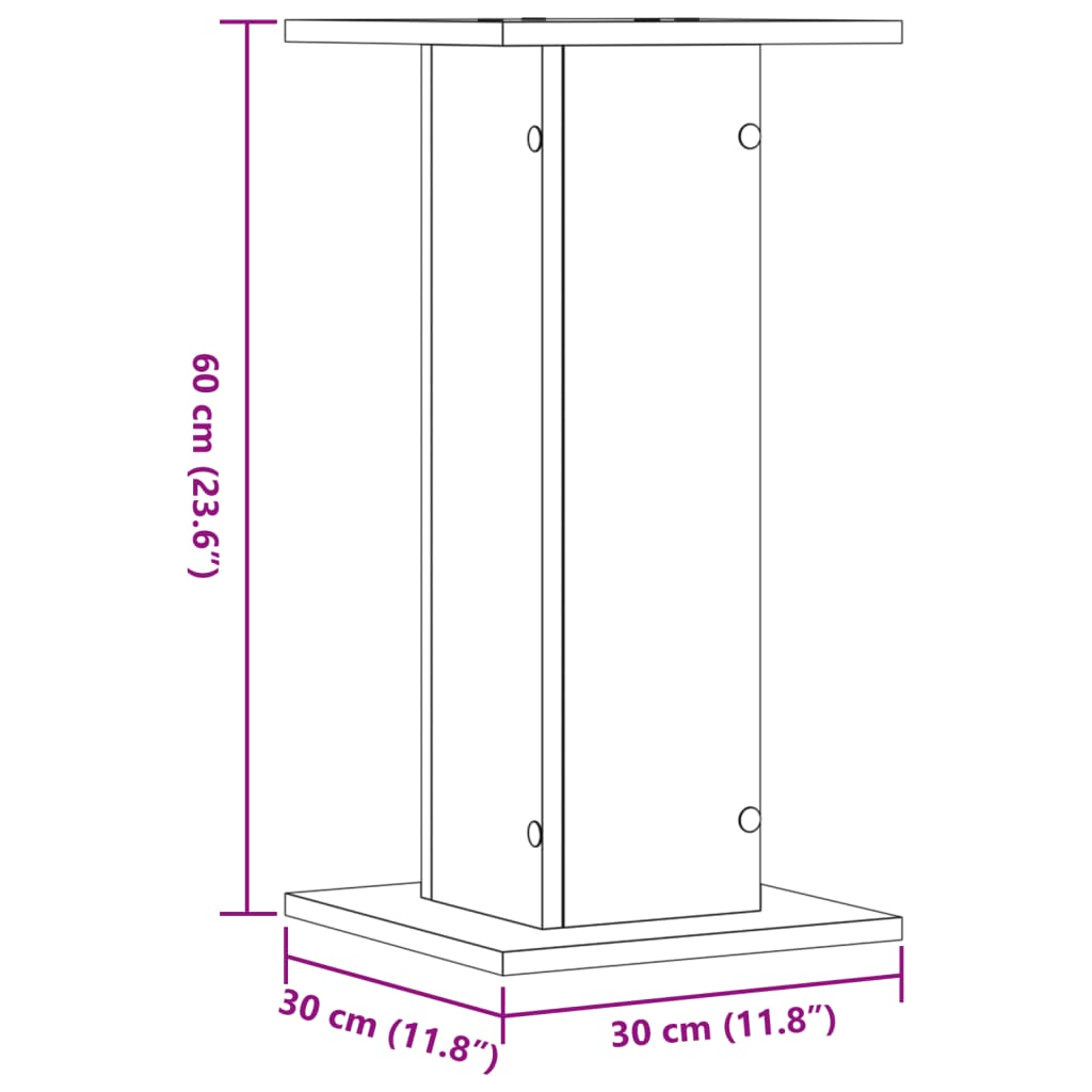 vidaXL Garsiakalbių stovai, 2vnt., juodi, 30x30x60cm, apdirbta mediena