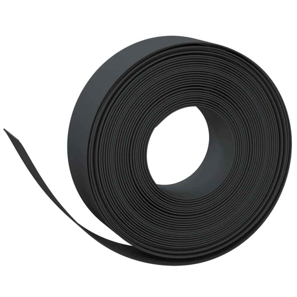 vidaXL Sodo apvadai, 5vnt., juodas, 10m, 15cm, polietilenas