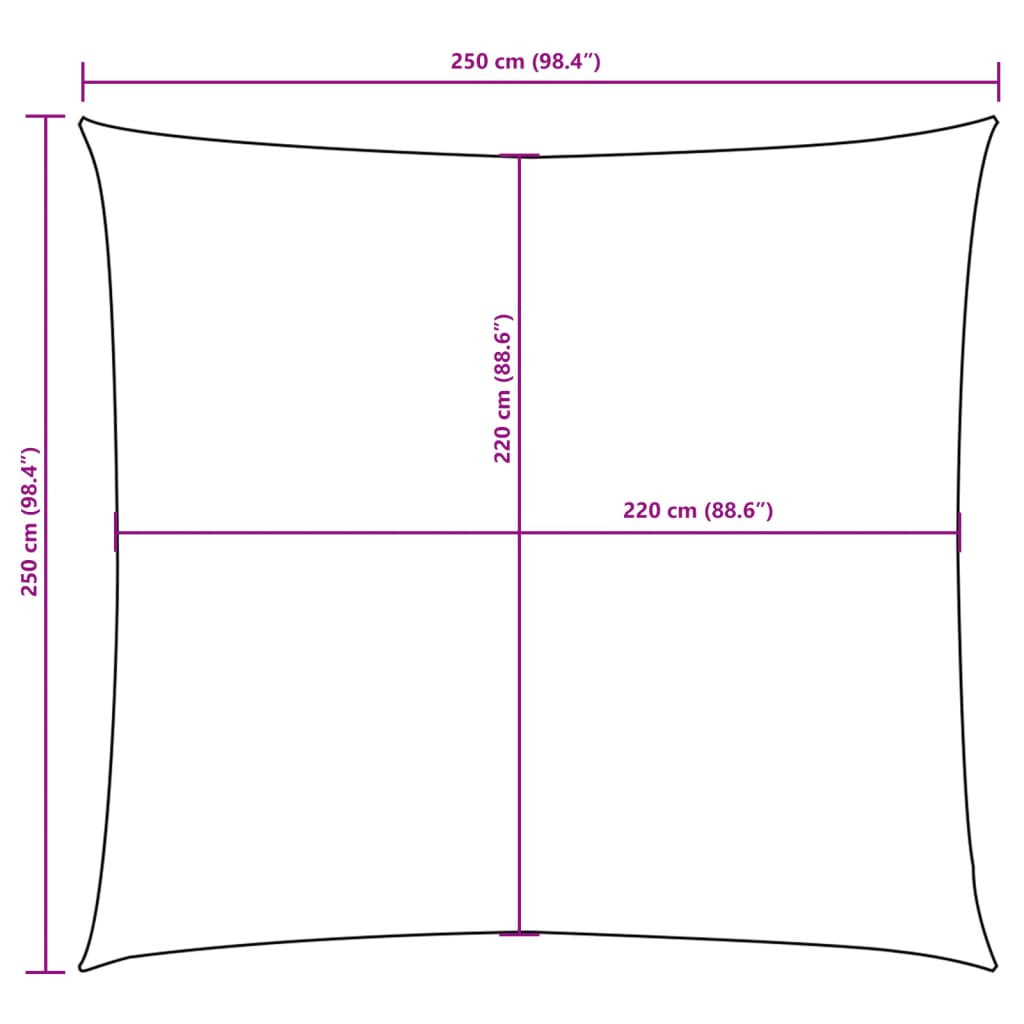 vidaXL Uždanga nuo saulės, kreminė, 2,5x2,5m, oksfordo audinys