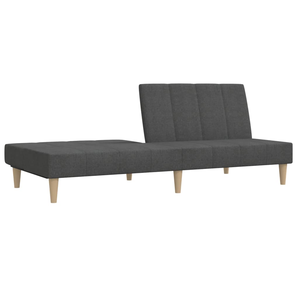 vidaXL Dvivietė sofa-lova, tamsiai pilkos spalvos, audinys