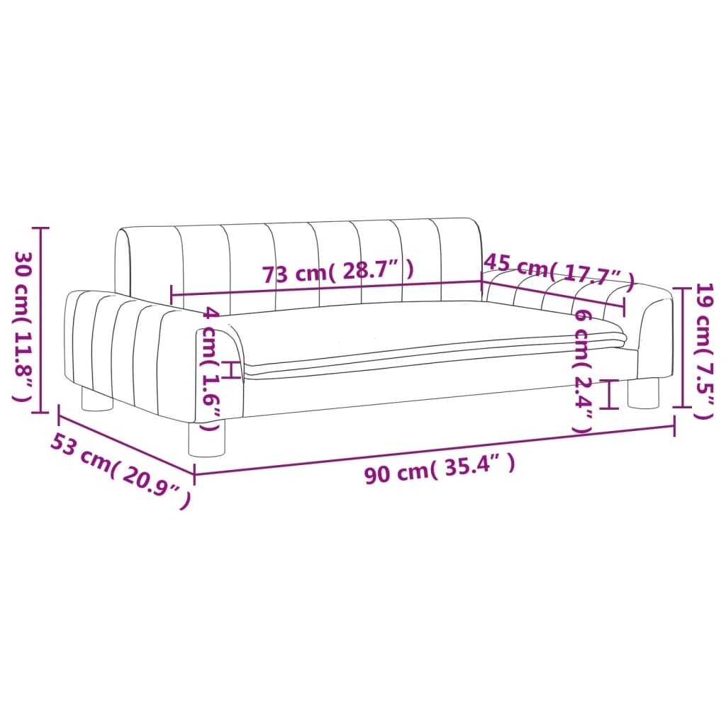 vidaXL Vaikiška sofa, rudos spalvos, 90x53x30cm, dirbtinė oda